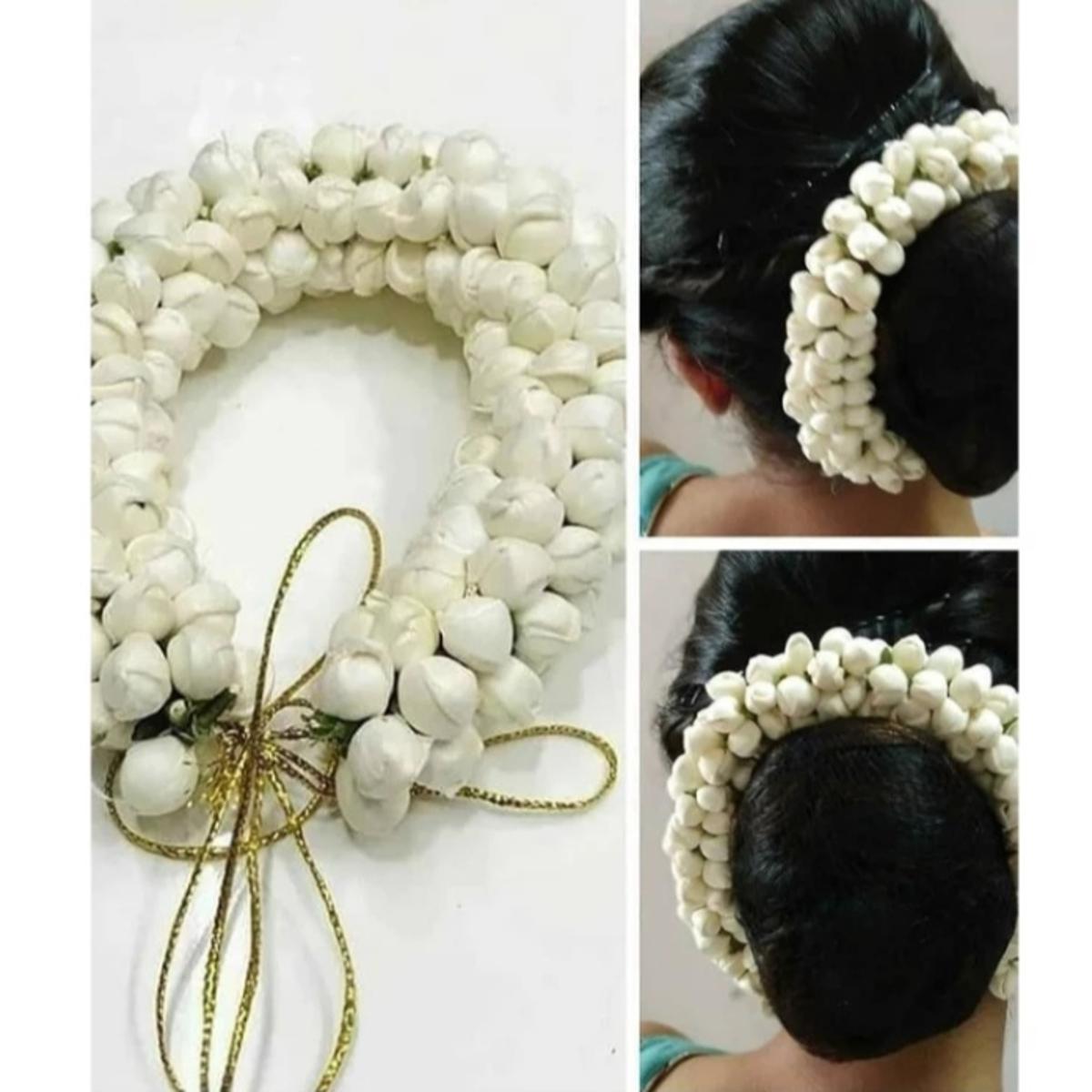 Artificial jasmine flower hair gajra white colour -1 pc