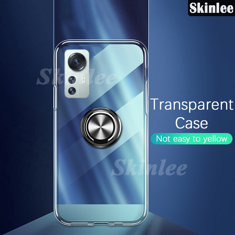 Skinlee Phone Case Xiaomi 12 Lite Ring Holder Cover Ultra Thin Transparent Car Navigation Holder Silicone Clear Cases for Xiaomi12 Lite Back Cover