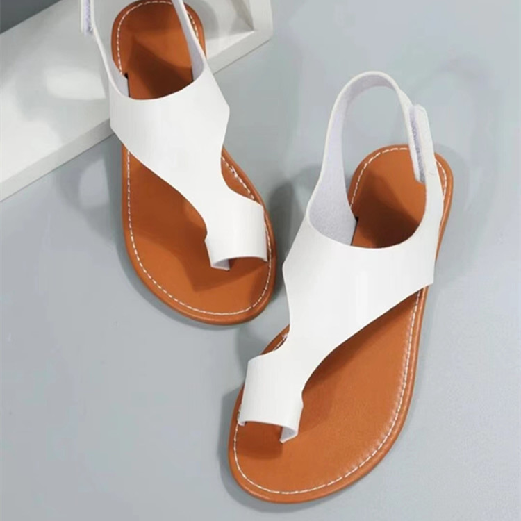 wish euro and american foreign trade plus size slip toe flat sandals female velcro after mixed with beach sandals amazon. 
