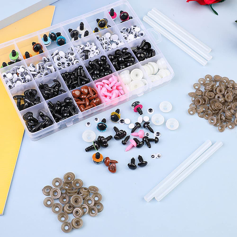 KRABALL Plastic Safty Eye And Nose Kit For Toy Plush Eyeballs For Doll Making Wool Felting Handmade Craft Accessories Tools MuXiaRe. 