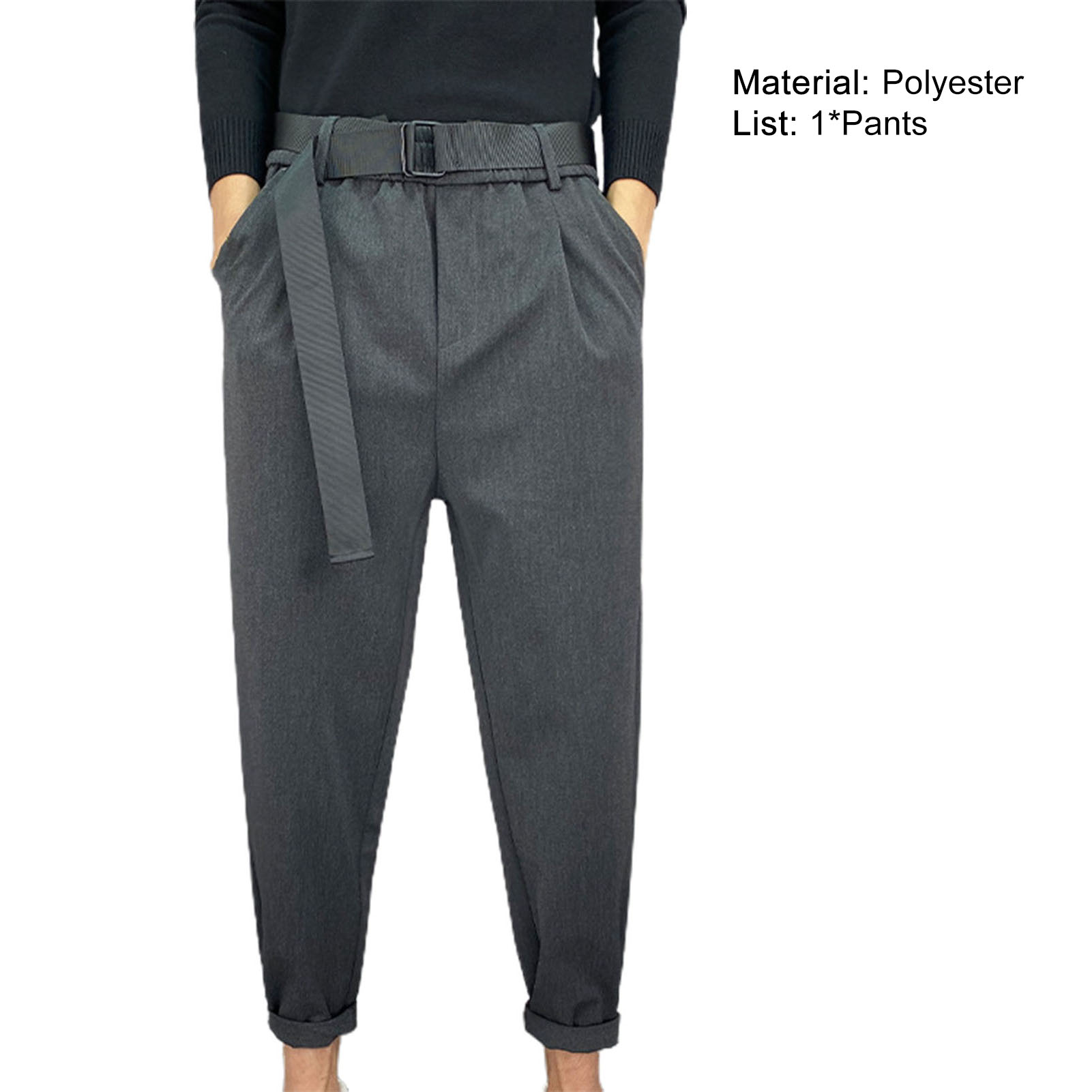 Harem Pants Solid Color Deep Crotch Pencil Pants. 