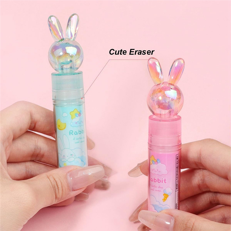 Rabbit Erasers, Cute Erasers Erasers for Kids Erasers Kawaii Erasers Lipstick Eraser Retractable Eraser Easy Install. 