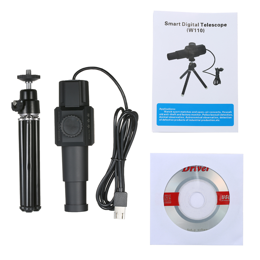 W110 Smart Digital USB Telescope Monocular Adjustable Scalable Camera ZOOM 70X HD 2.0MP Monitor for Photographing Videotaping. 