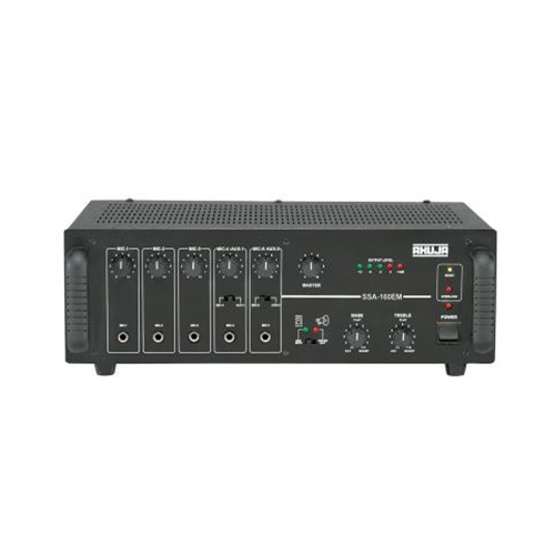 Ahuja SSA-160EM 160W PA Mixer Amplifier - Capacity 160 Watt in Black Color