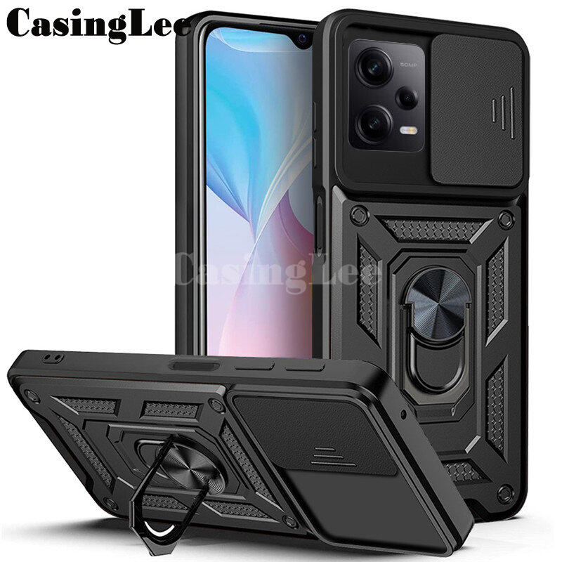 For Redmi Note 12 Pro + Armor Ring Case Cover Car Holder Shockproof Camera Protection for Redmi Note 12 Pro Plus 4G 5G Back Cover