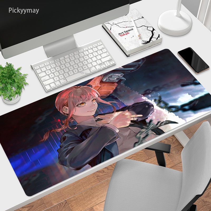 Anime Chainsaw Man Mouse Pad Large Gaming Speed MousePad Keyboard Locking Edge Rubber Carpet Computer Gamer Desk Pads Table Rug. 