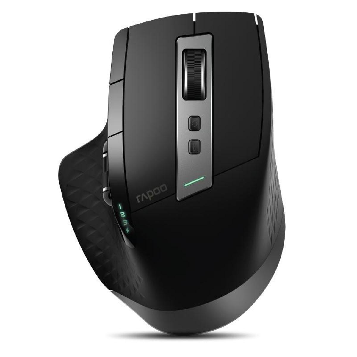 Rapoo MT750S Rechargeable Multi-mode Wireless Mouse Bluetooth 3.0/4.0 2.4GHz Switch Among 4 Devices Connect, 10m working range, Adj. 3200 DPI,9 buttons,