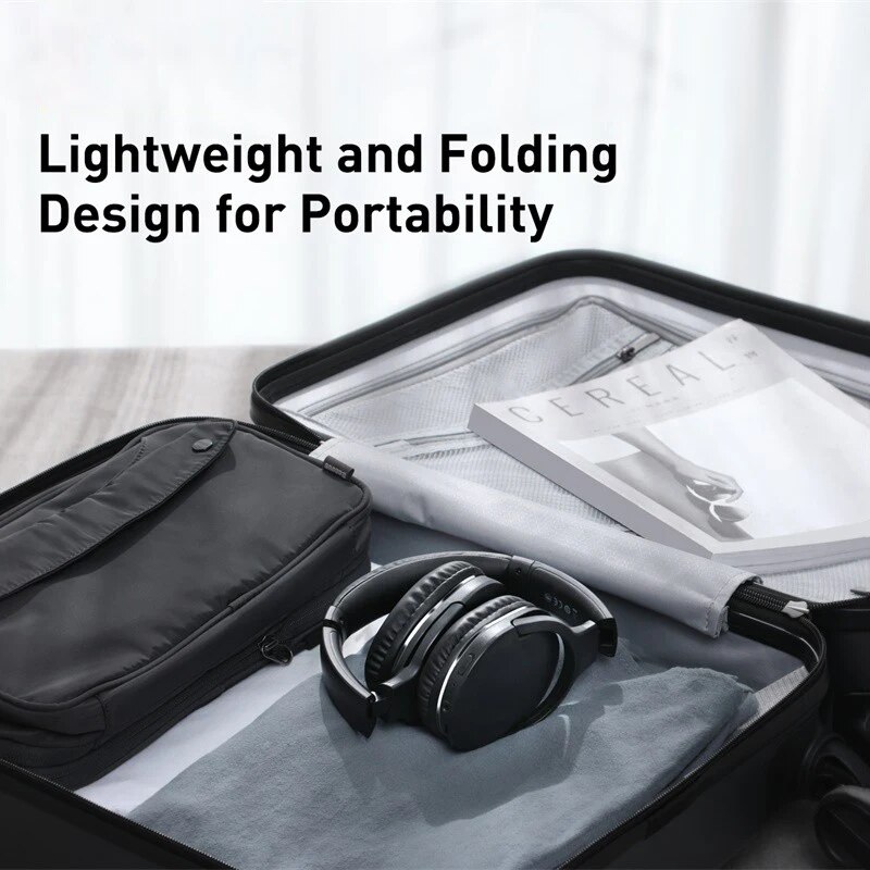 Baseus D02 Pro Wireless Headphones Bluetooth Earphone 5.3 Foldable Headset Sport Over the Ear Headphone Gaming Bluetooth Earbuds. 