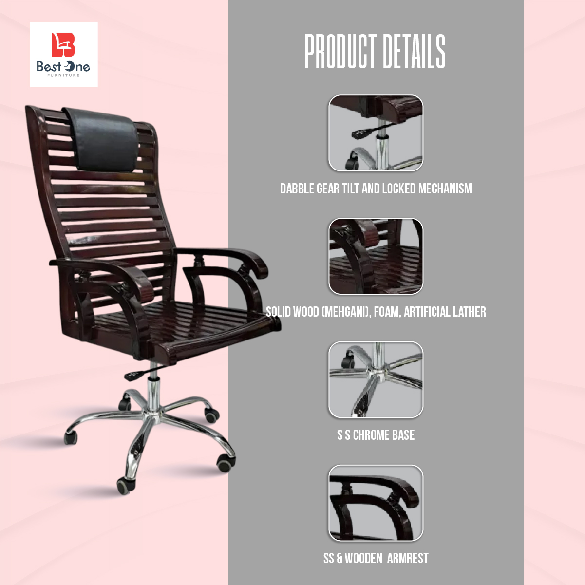 Best One Furniture Wooden Office Chair