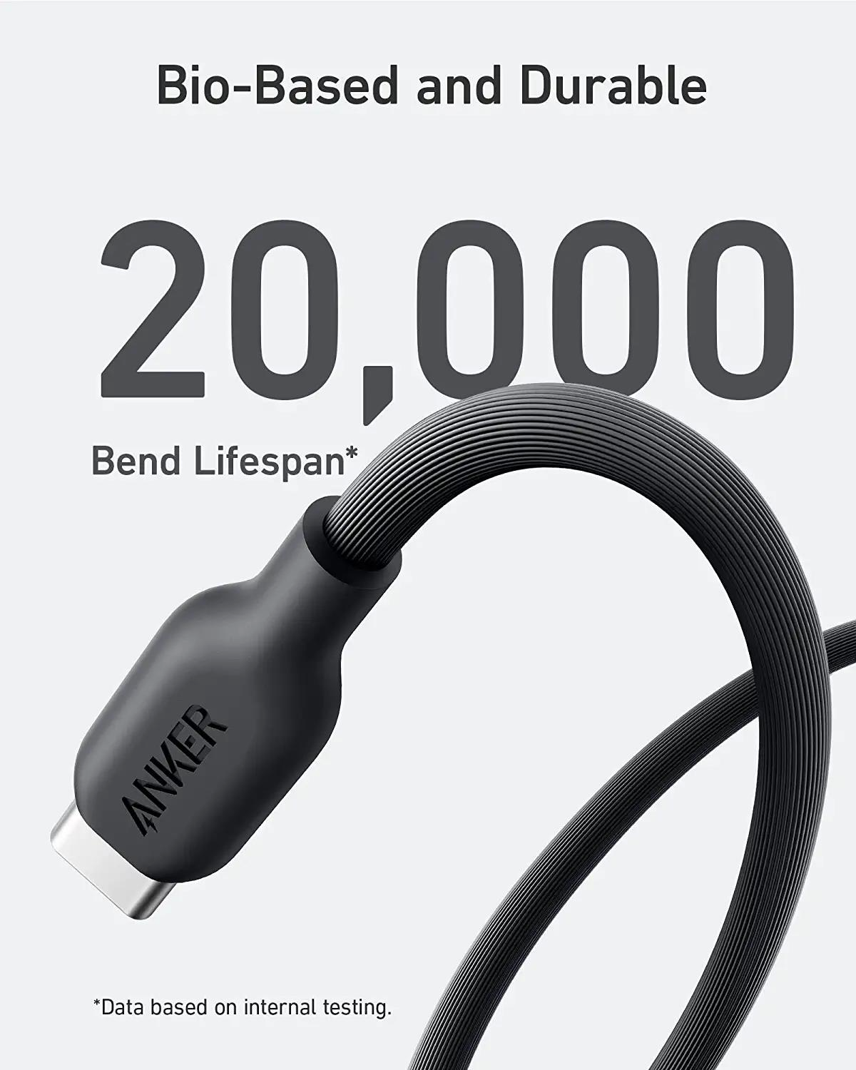 Anker USB-C to Lightning Cable, Anker 541 Cable , MFi Certified, Bio-Based Fast Charging Cable for iPhone 14/13 Pro/12. 