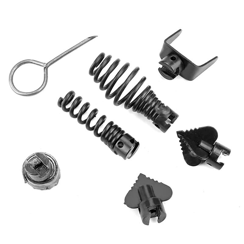 Seven Piece Pipe Dredge Extension Spring Cutter Head Dredge Machine Accessories Pass Sewer Tool Spring Cutter Head Set. 