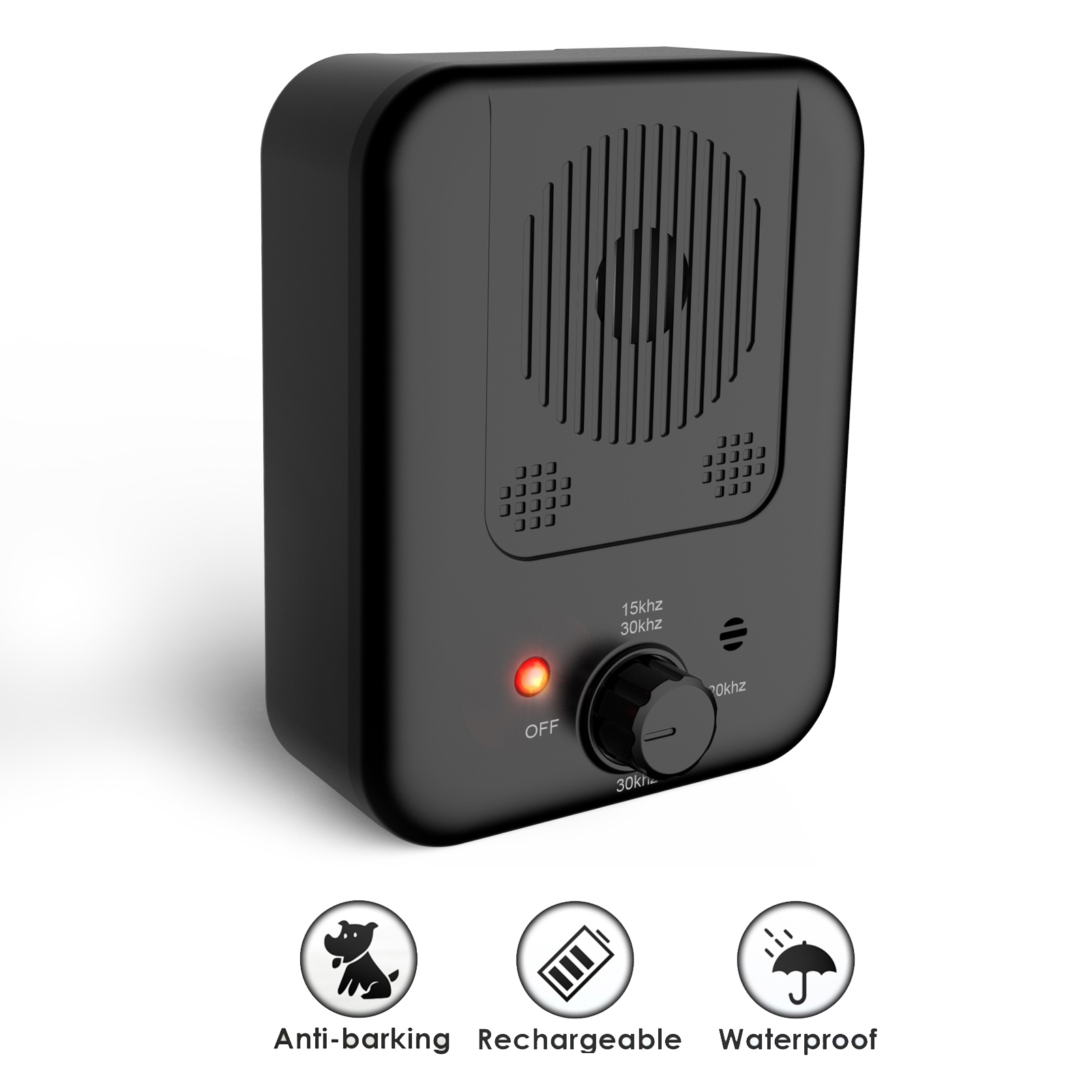 K4 Anti Barking Device Dog Bark Control Behavior Training Waterproof Rechargeable Tool Suitable for Small Medium Large Size Dogs 10m Control Range LED Indicate Indoor and Outdoor Deterrent System. 