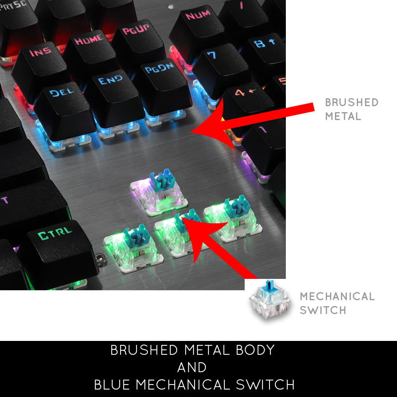 Mechanical Keyboard With RGB Backlit HP GK400F Mechanical Switch Gaming Keyboard RGB Keyboard. 
