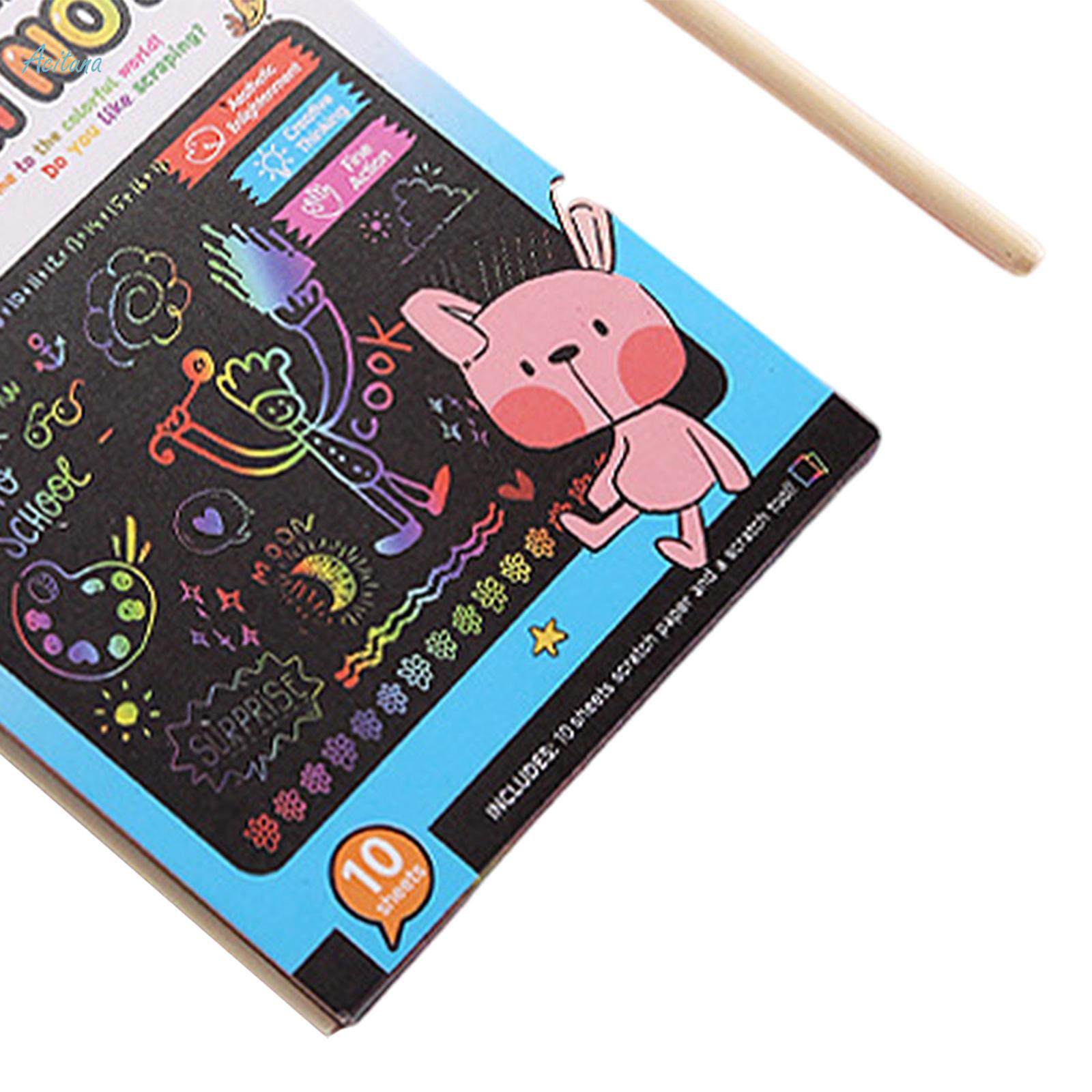 Scratch Paper Art Note Set Scratch Sheets Scratch Painting Birthday Gift. 