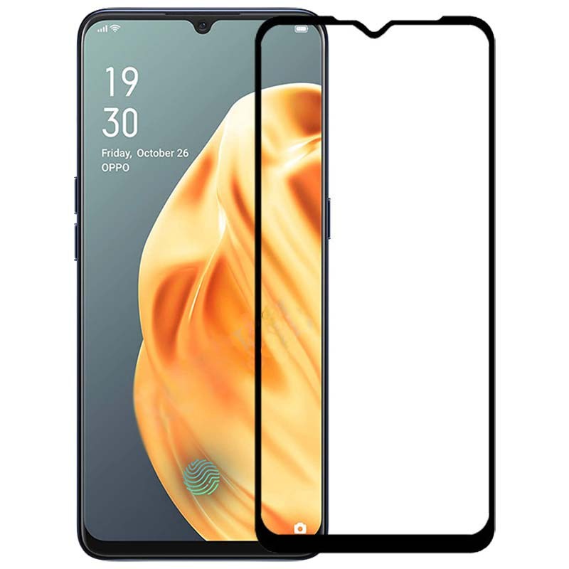 For Oppo Reno 5 21D Tempered Glass Ultra-thin Screen Protector - Black l4520. 