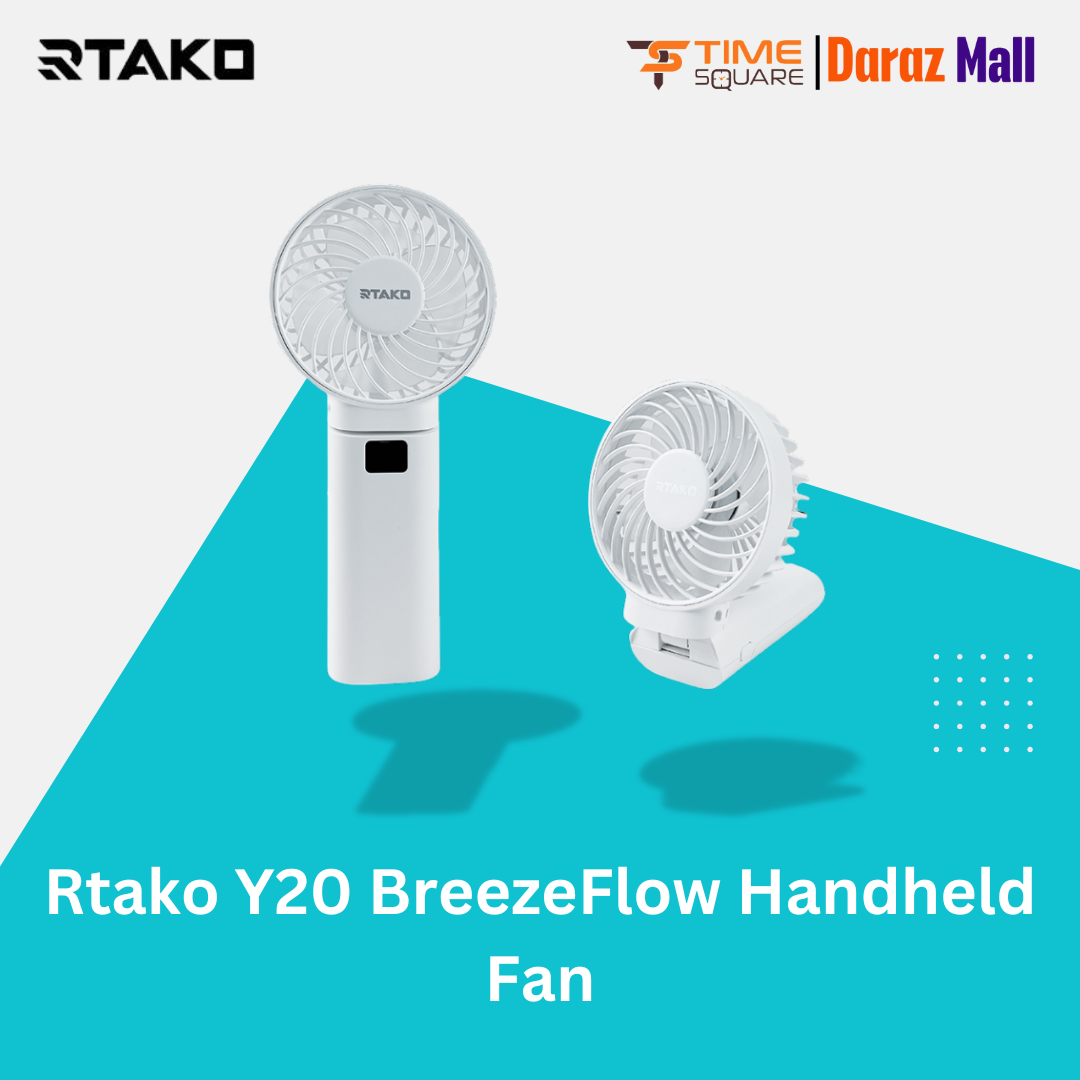 Rtako Y20 BreezeFlow Handheld Fan- Time Square