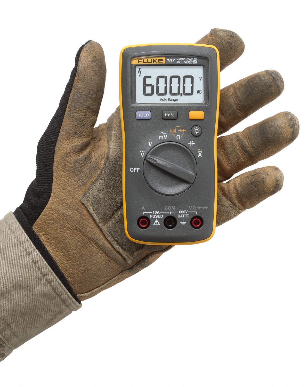FLUKE 107 Multimeter AC/DC Current Handheld Palm-sized Pocket Multimeter, CAT III Digital Model: 107 - Kings Trading. 