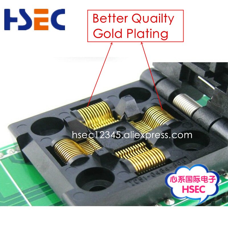 High Quality TQFP48 LQFP48  QFP48 to DIP48 Socket  0.5mm Pitch Programming Adapter MCU Test IC socket Programmer adapter Socket. 