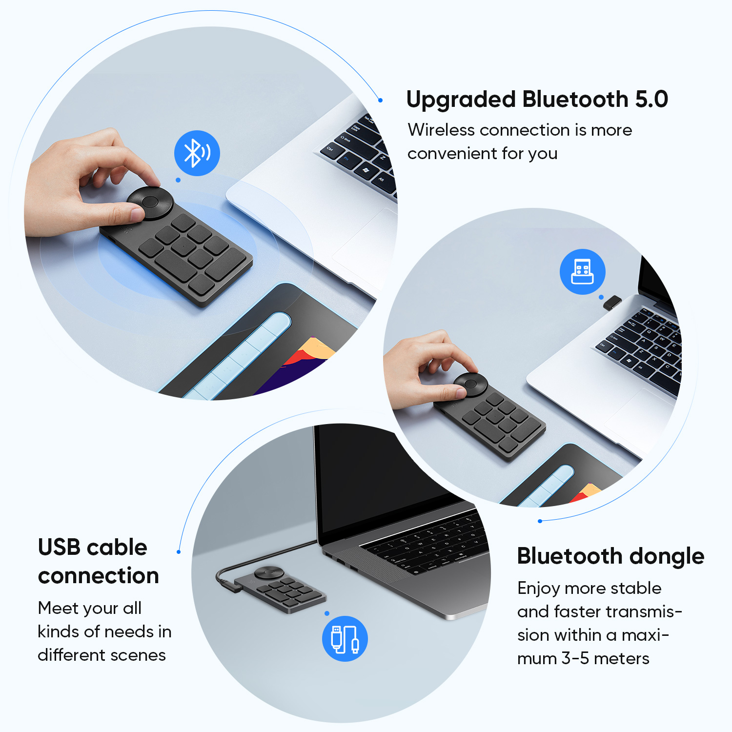 XPPen Wireless Shortcut Remote Express Key Bluetooth 5.0 Customizable shortcut keys for Graphic Tablet Pen Display Monitor. 