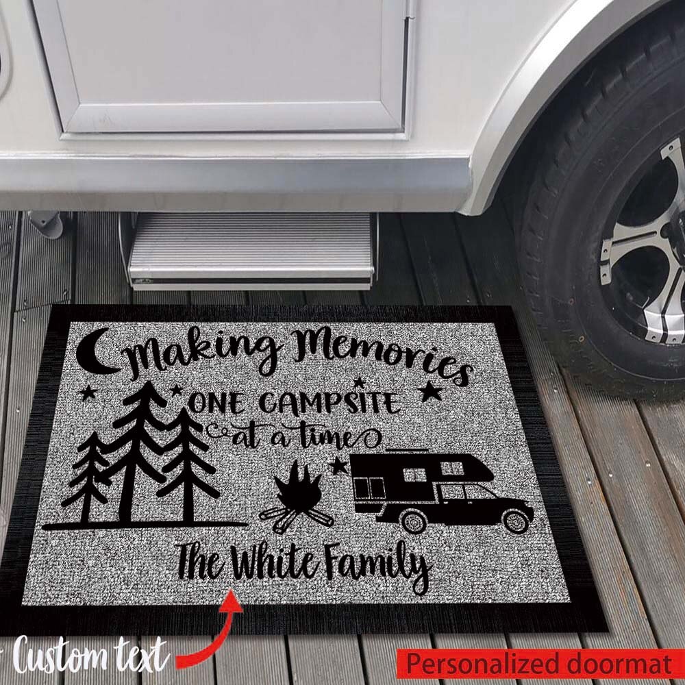 Custom Making Memories Camping Doormat - Personalized Custom Rubber Door Mat - Class A Rv Motorhome Camper-40x60cm. 