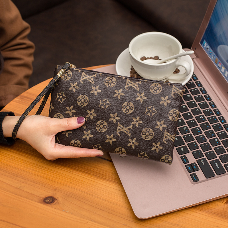2024 New Fashion Trend Long Old Flower Handbag Mobile Phone Bag Coin Purse Women's Wallet Women's Wrist Bag Wholesale