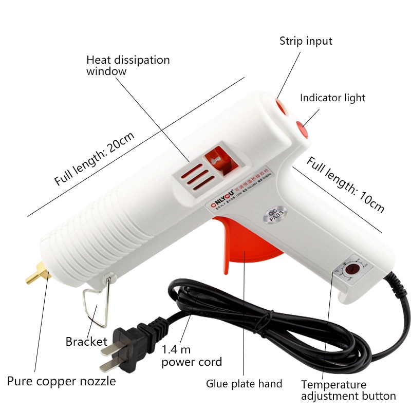 Fashionhot Glue- Adjustable Temperature 120W Full Size Hot Melt Adhesive Full Size Glue- Adjustable Temperature And Flow C. 