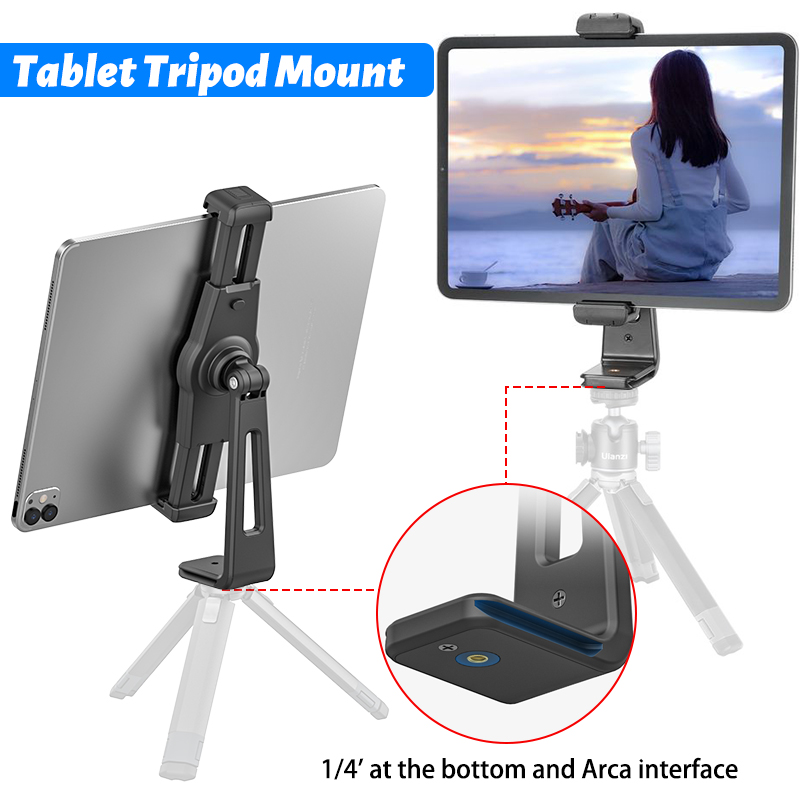 Ulanzi ST-20 Universal Tablet Phone Tripod Mount Tilt Adjust 360°Rotating Stand Holder for iPad Mini Air Pro iPhone Galaxy Vlog