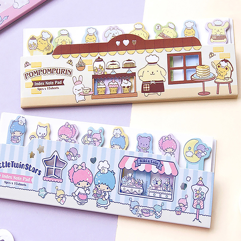 120 Sheets Sanrio Sticky Notes Kuromi Notepad Index Tabs Bookmark Stationery. 