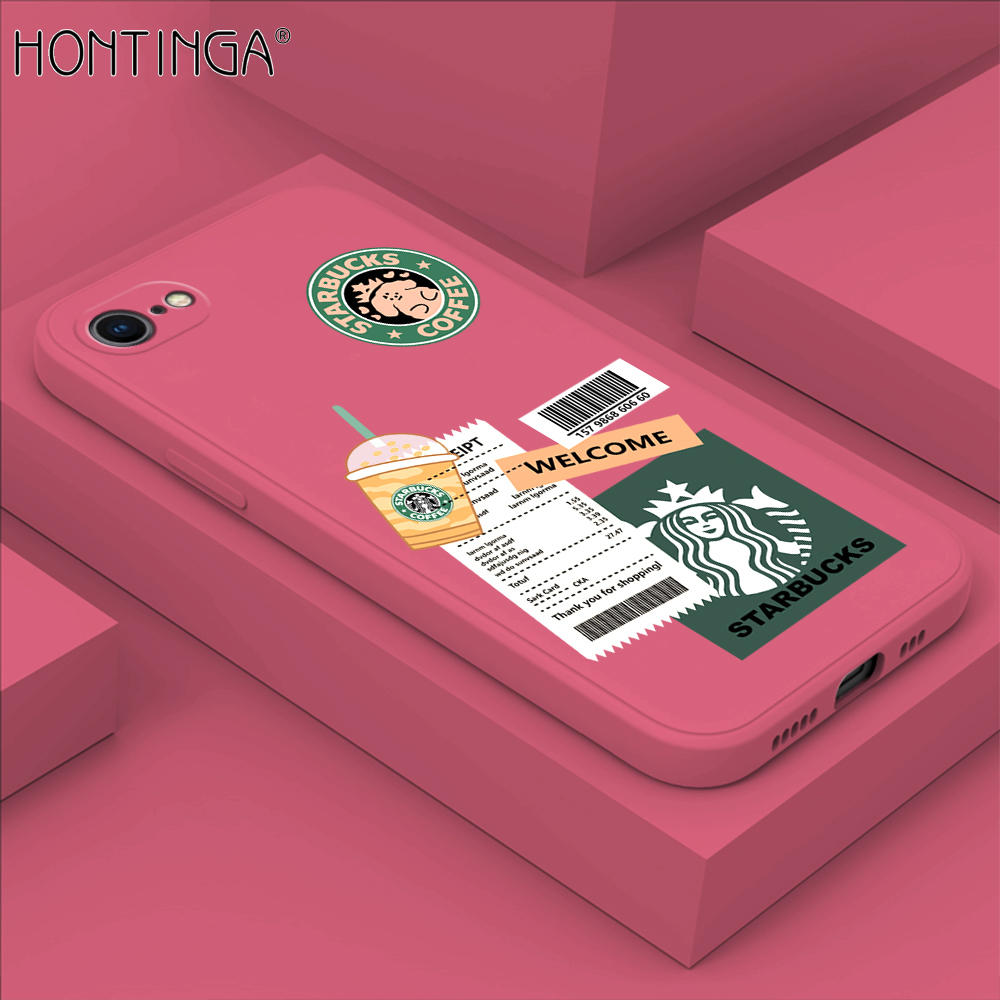 Hontinga for iPhone 7 / 8 / SE 2020 / SE 2022 Case Cartoon Popularity Phone Case Soft Square Edge Silicone Cases Full Lens Cover Shockproof Protection Cover. 