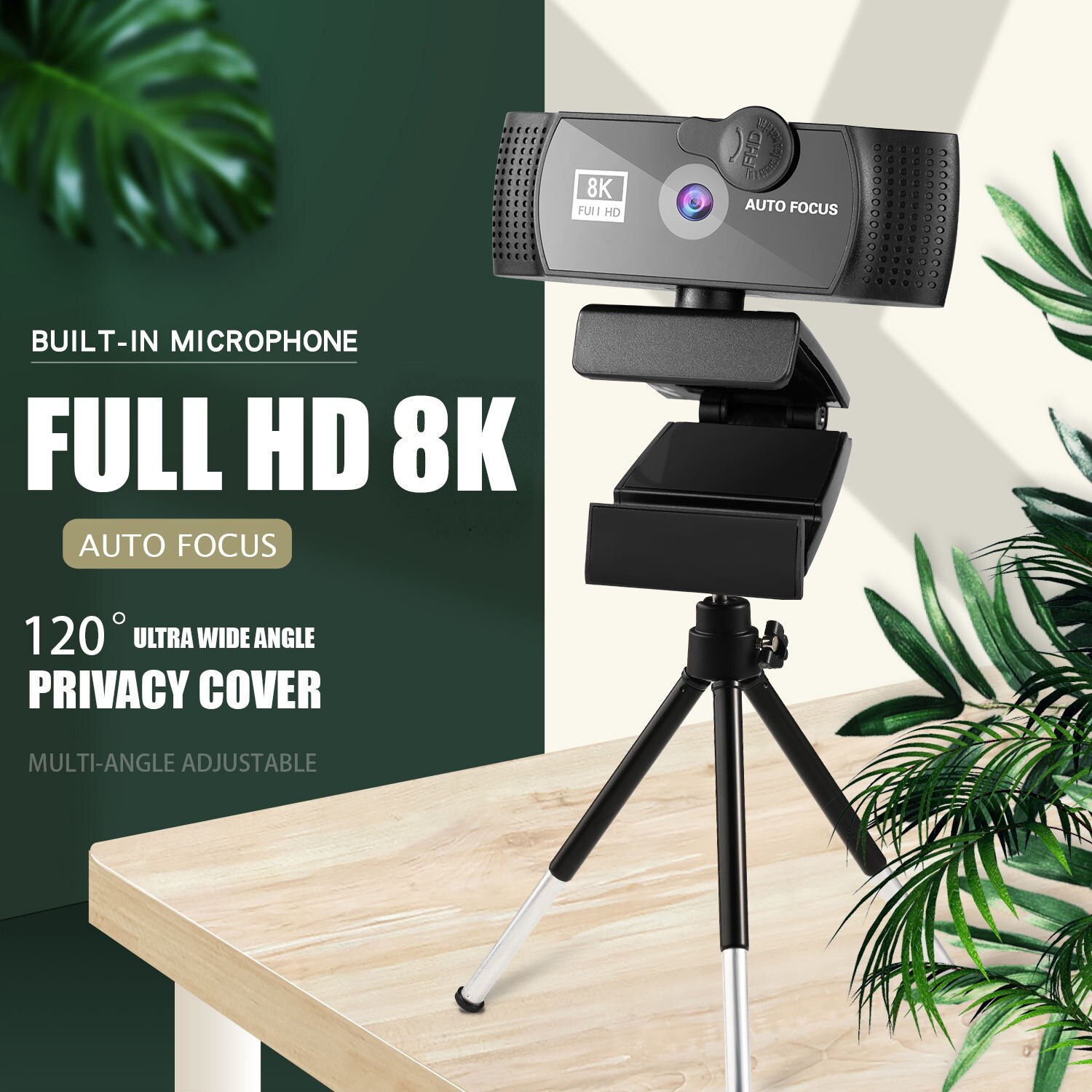 HXSJ 8K Webcam 4K 1080P Full HD Web Camera Auto Focus With Microphone USB Plug Web Cam For PC Computer Laptop Video Mini Camera. 