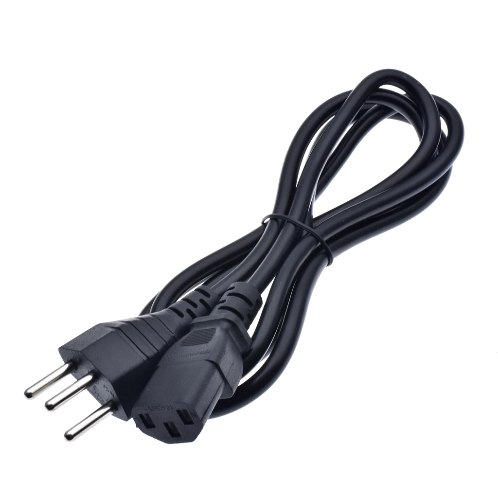 black pure copper Swiss Power Cable Switzerland IEC C13 AC Power Extension Cord 1.5m 5ft for Desktop PC Computer Monitor 10A250V. 