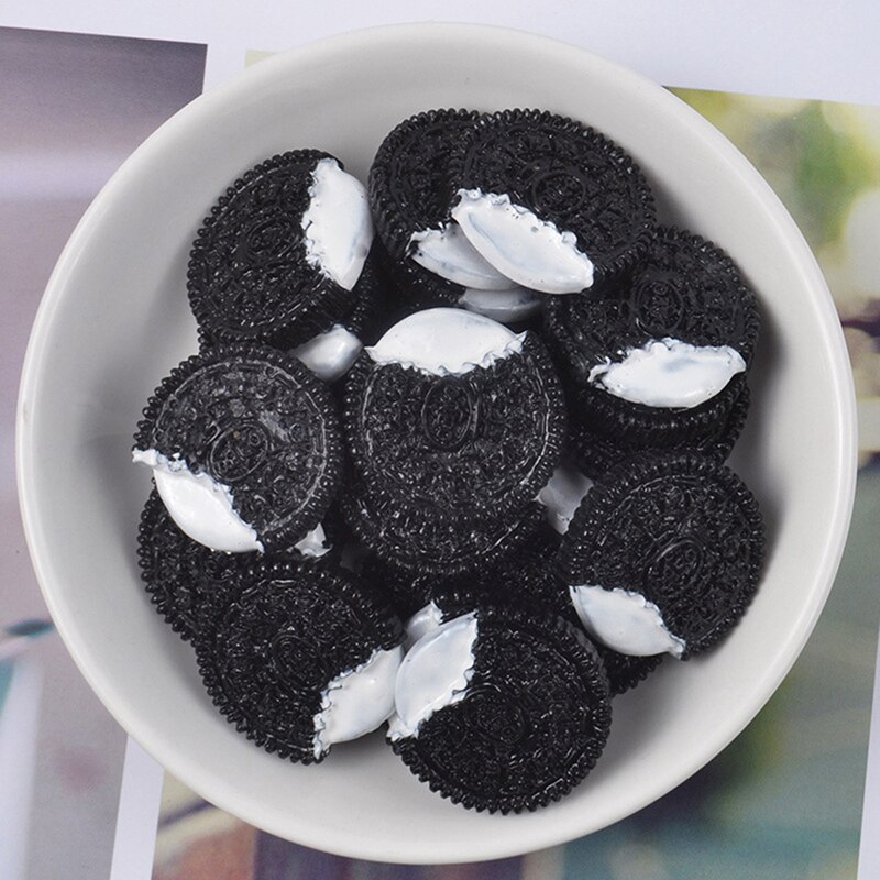 【happy one】10Pcs/Lot Polymer Chocolate Chip Cookies Slime Charms Modeling DIY Kit Box Toy For Children Slime Supply. 