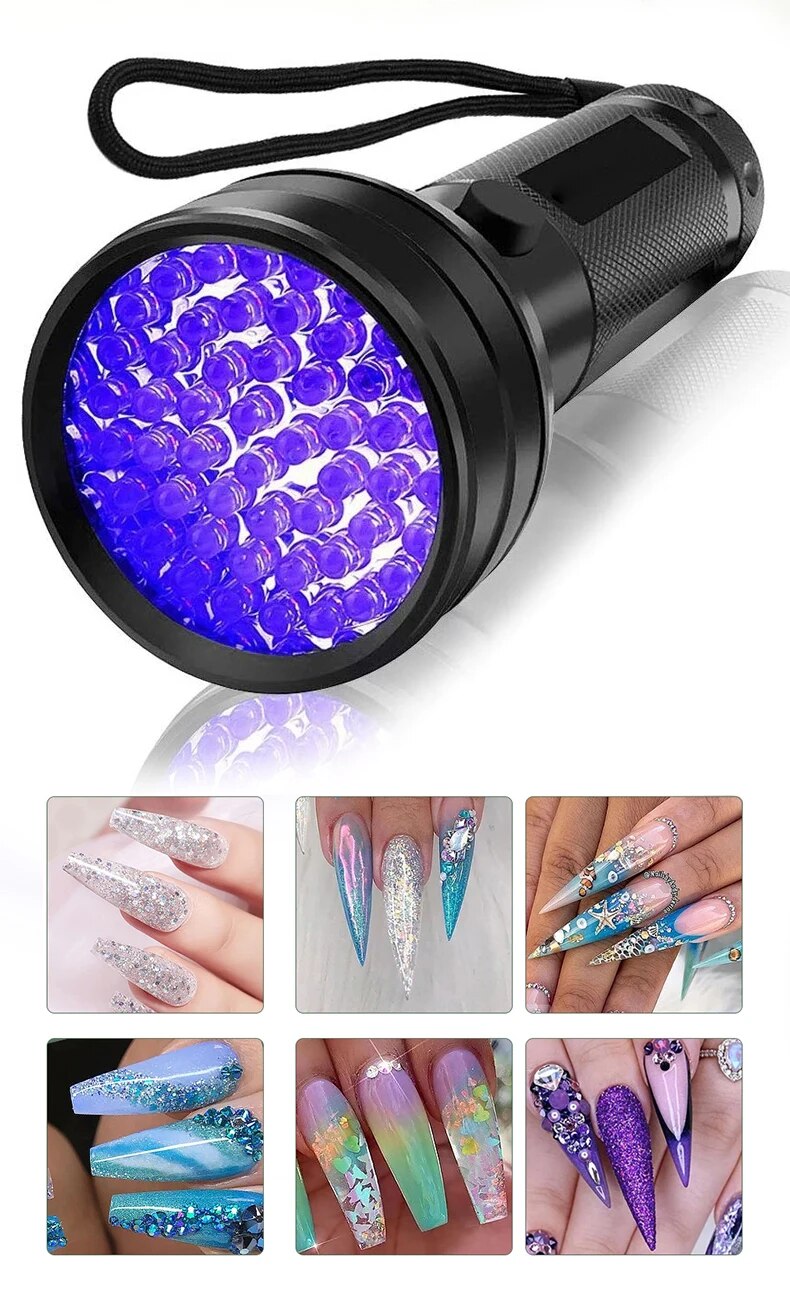 365nm 395nm UV Flashlight Rechargeable Ultraviolet Torch Use 12 Hours UV Lamp Black Light For Manicure Pet Urine Stains Examine. 