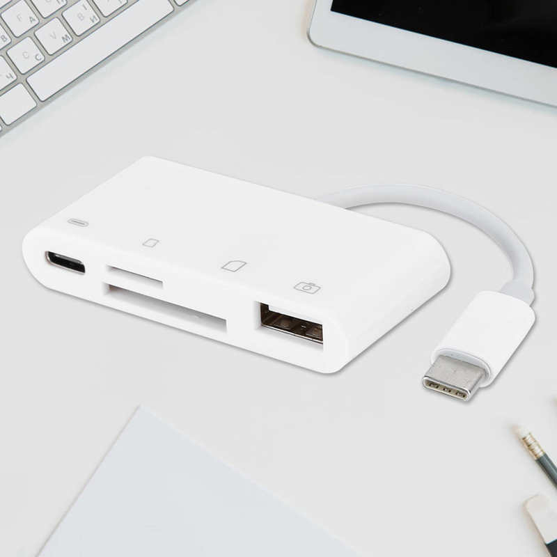【VisioN Shop】Type-C 4 In 1 USB Trans-Flash Memory Reader OTG Adapter. 