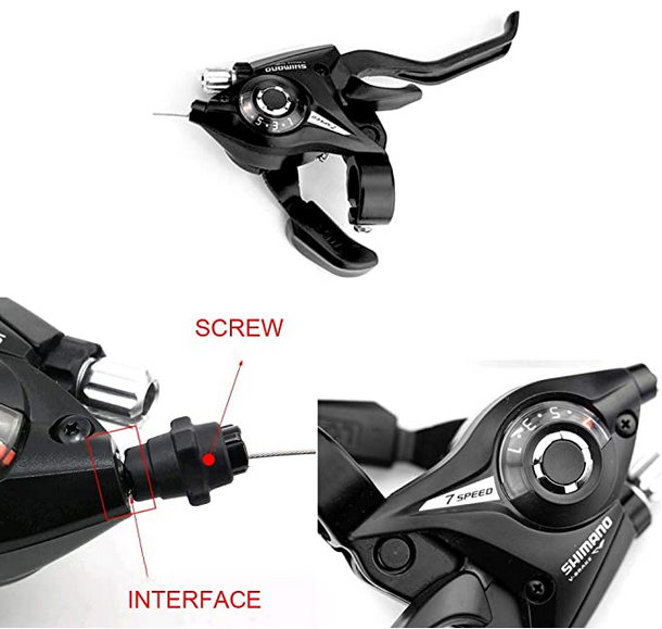 Mountain Bike Brake Lever, Bicycle Brake Shifter Set Visible Optical Gear Display Indicator With Brake Cable 3 Speed(Left Side) And 7 Speed(Right Side) - সাইকেল. 
