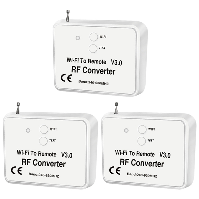 JAERBEE 3X Universal Wireless Wifi to RF Converter Phone Instead Remote Control 240-930Mhz for Smart Home. 