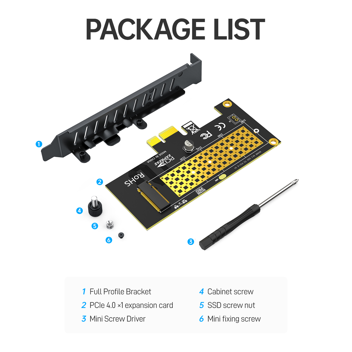 M.2 NVME SSD to PCIe 4.0 x4 Adapter Card, PCIe 3.0 x4 Adapter Card 2280 SSD PCIE X4 Expansion Card for Desktop PC, PCI-E GEN4 16Gbps Full Speed. 