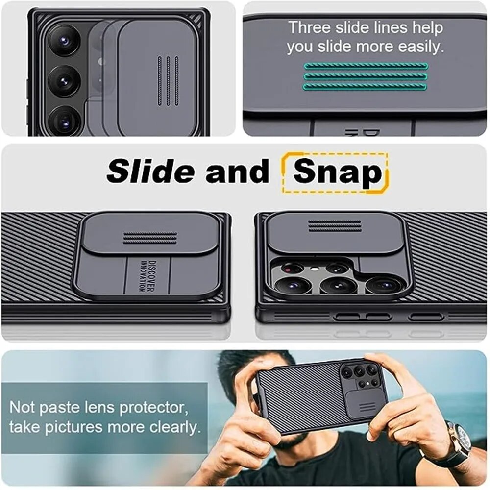 Magsafe Case For Samsung Galaxy S24 Ultra Nillkin CamShield Pro Magnetic Case For Samsung S24 Slide Camera Case For Galaxy S24+. 