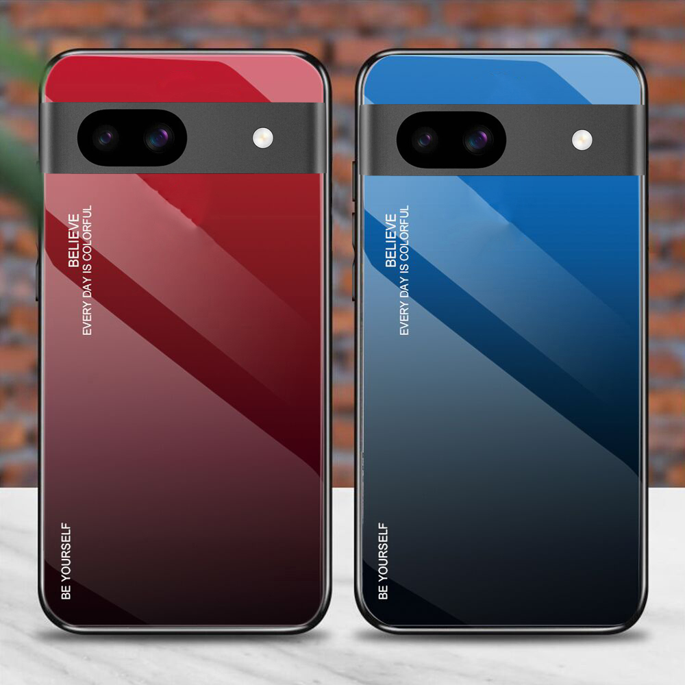 For Google Pixel 8A 8 Pro case Gradient Mirror Tempered Glass Protector Hard Back cover For Google Pixel 8 Pro 8A Back cover Phone Cases. 