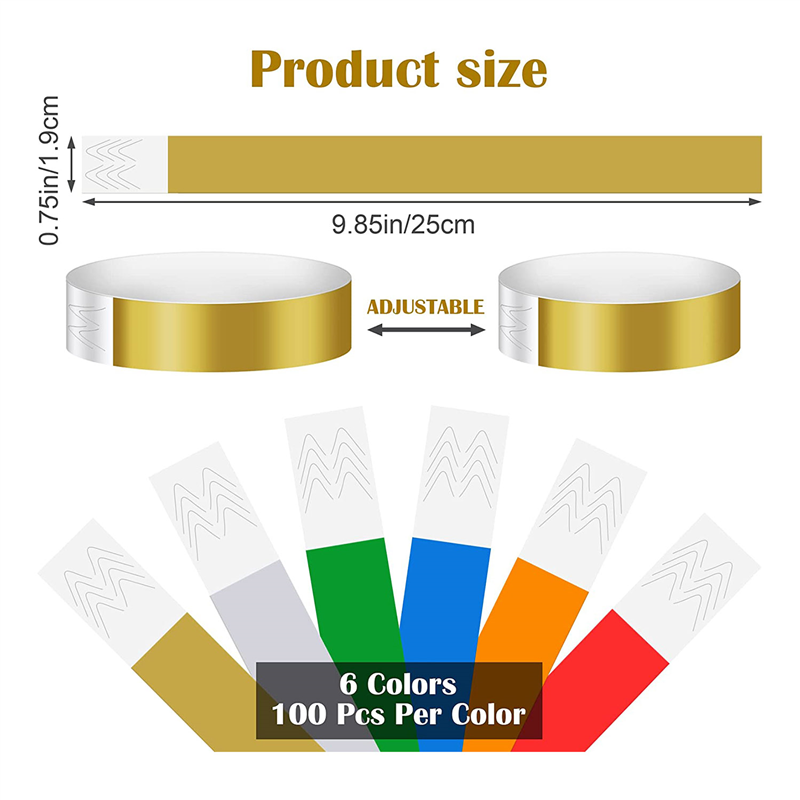 600 PCS Neon Colored for Events, Synthetic Paper Waterproof Activity Identification. 
