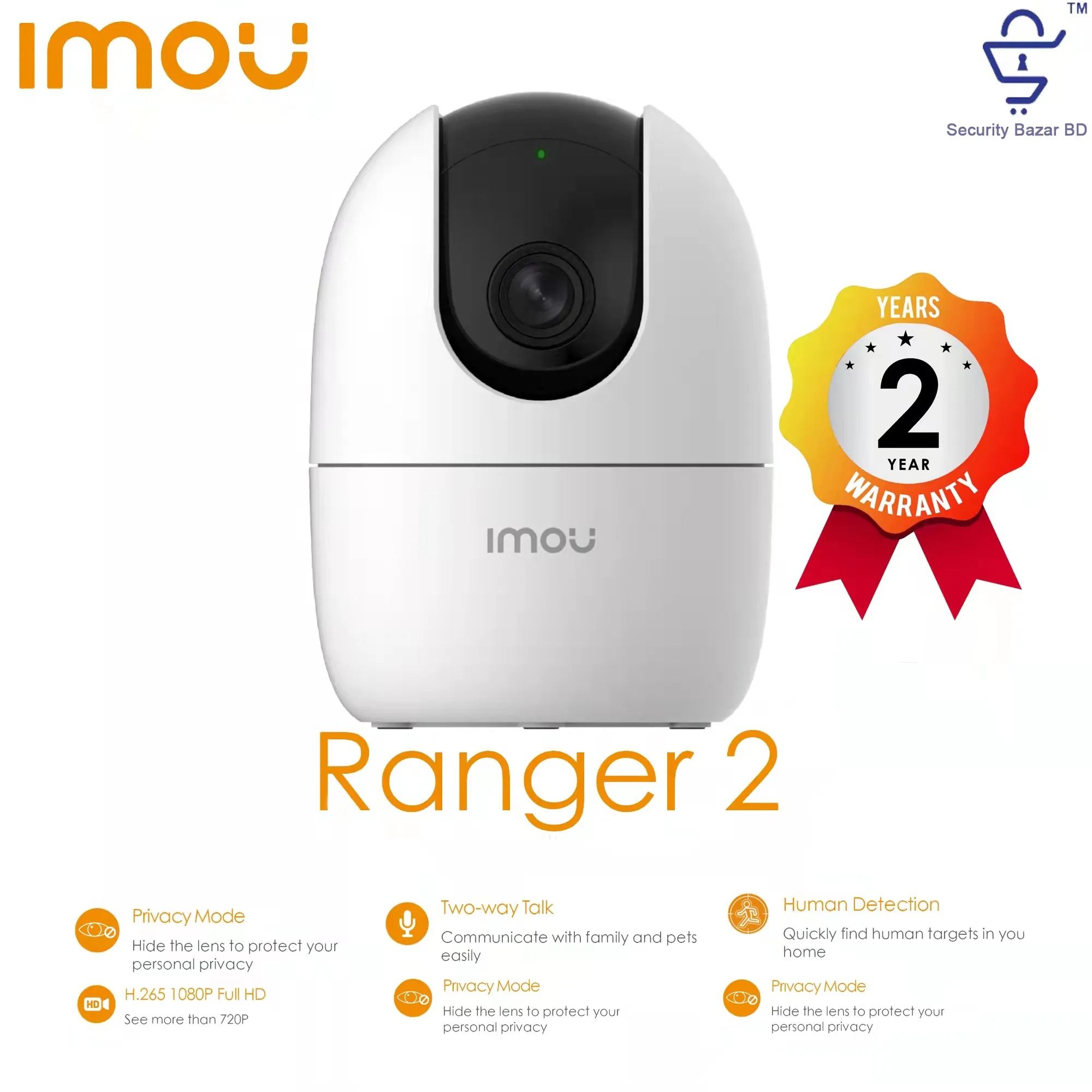 Dahua Imou IPC-A22EP Ranger 2 IP Camera With 360 Degree Coverage - Focal Length 3.6mm with Night Vision. 