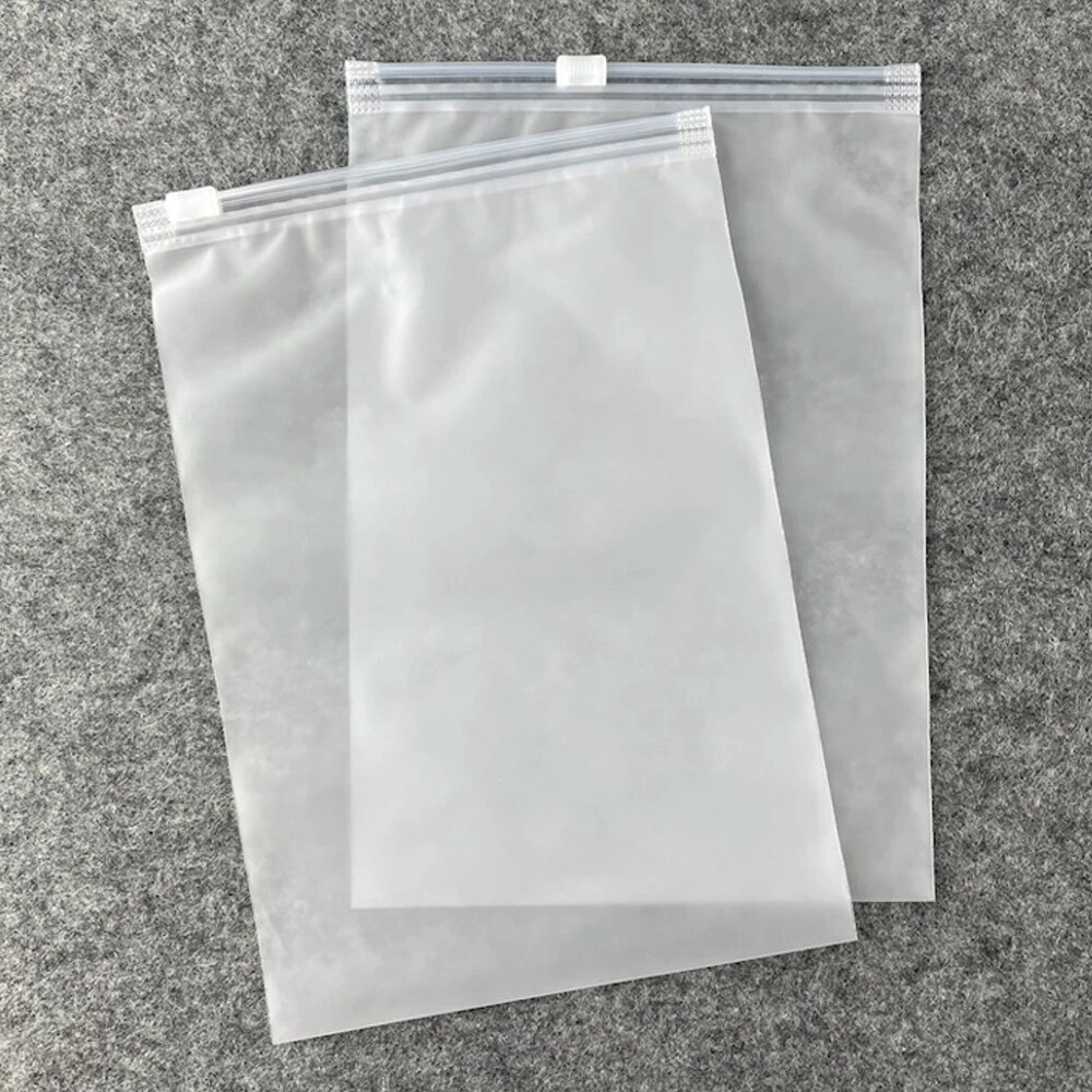 Matte Ziplock Storage Bag Clothes Packaging Custom Frosted CPE Slider Ziplock Bag Waterproof And Dust Proof Plastic Zipper Bags