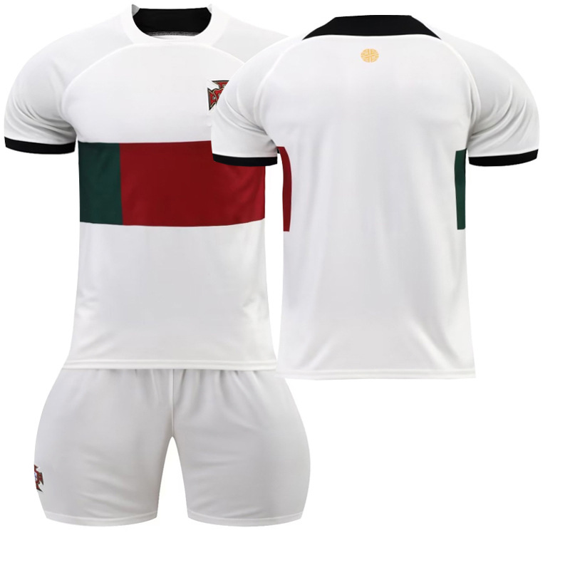 2223 ortugal away ite o.7 Cristia onaldo football jersey set with original sos and short eees for the 2022 World Cup new edition. 