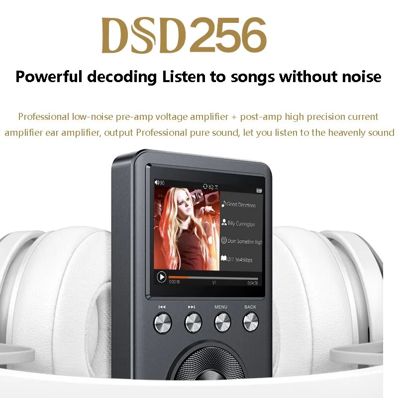 Professional HIFI Music Player MP3 AK4490EQ DAC Support DSD256 CUE Split Track Lossless Decoding Walkman Built-in EQ Adjustment. 