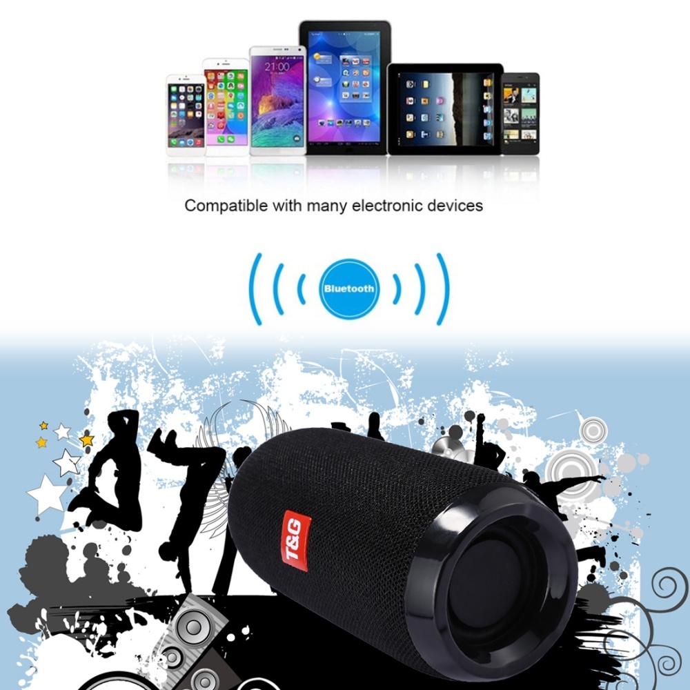 (New)TyG TG117 Portable Bluetooth Stereo Speaker, with Built-in MIC, Support Hands-free Calls y TF Card y AUX IN y FM, Bluetooth Distance: 10m. 