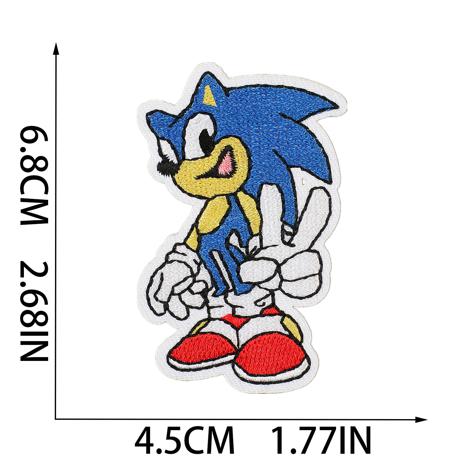 Xiaotian Cartoon Hedgehog Anime Computer Cloth Game Character Embroidery Zhangzi Patch Paste. 