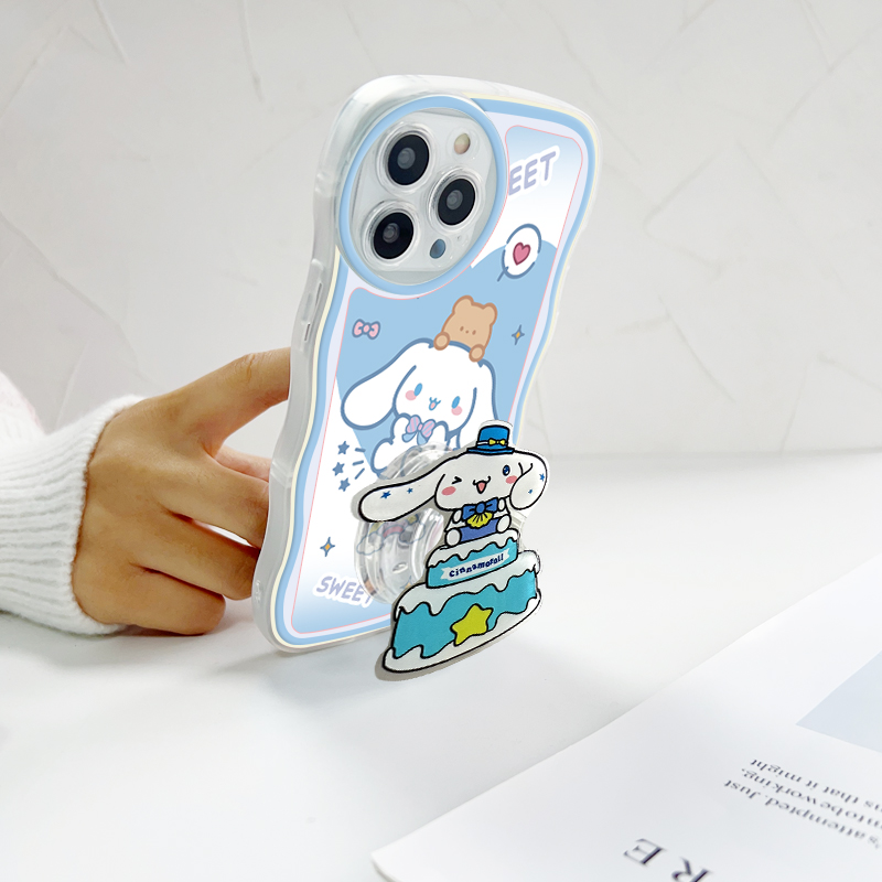 BILI for Tecno Spark 10 / Spark 10C Back Cover With Free Ring Holder Cute Cinnamoroll Soft Transparent Colorful Wavy Phone Cases. 