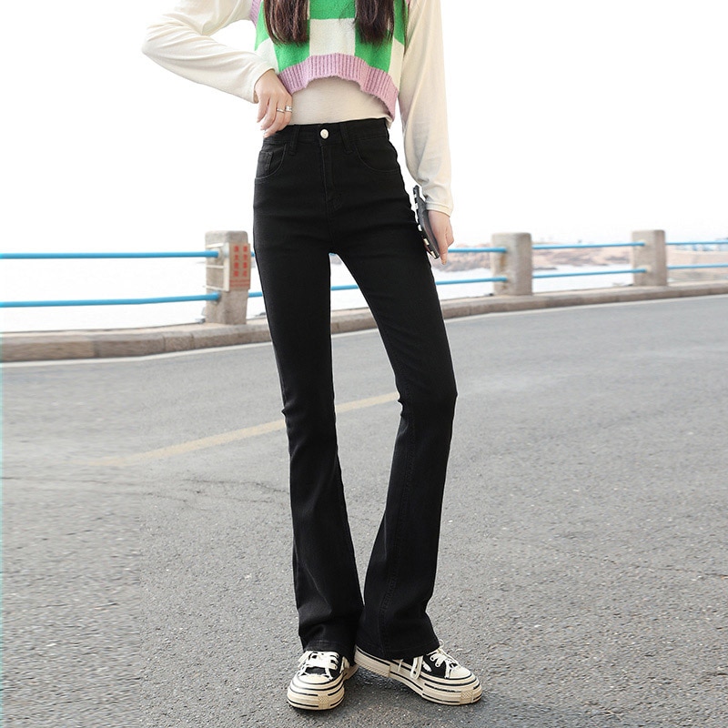 Flare Jeans Women's Low Waist Trousers 