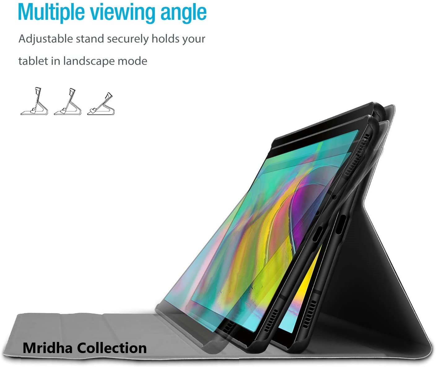 Samsung Galaxy Tab S5e 10.5 inches Luxury Protective Horizontal Flip Leather Case with 3-folding Holder Silk Texture Book Cover-(Black) For  SM-T725, SM-T720. 