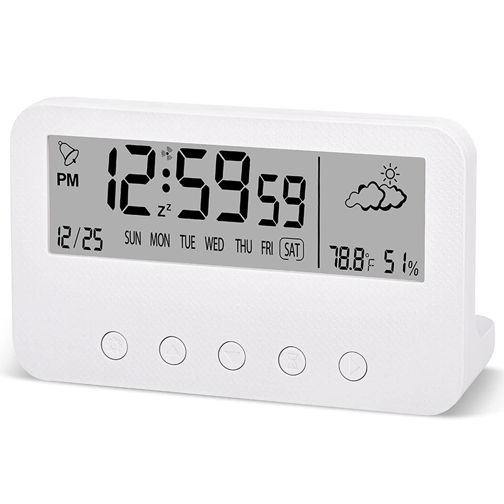 Digital Alarm Clock for Bedrooms,Battery Operated Desk Clock, (Pink). 